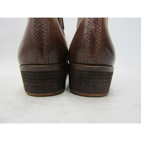 Lucky Brand Womens Size 9.5 M Brown Leather Zip Ankle Fashion Boots Bootie - Picture 8 of 11